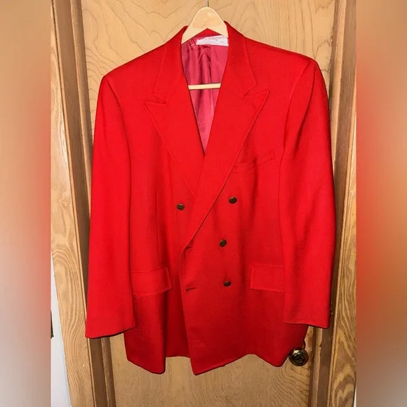 Orange Hopsack Double Breasted Blazer - Picture 1 of 2